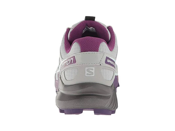 Salomon Women's Speedcross 4 Running Trail Shoes Quarry, Acai, Fair Aqua 5.5