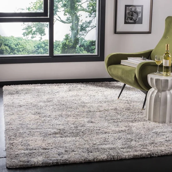 Safavieh Berber Shag BER219G 5&3x22 x 7&6x22 Grey - Cream Area Rug