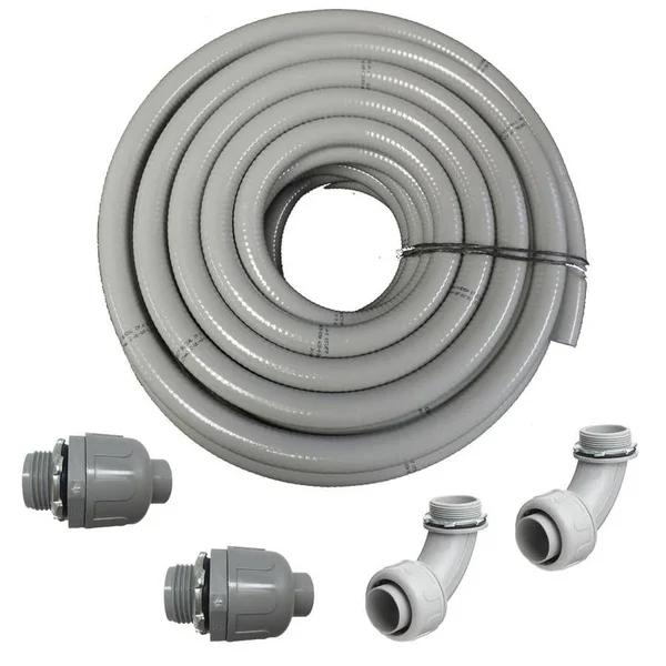HYDROMAXX 1-1/2-in x 50-ft Non-Metal Liquid-Tight Conduit in Gray, LT112050F