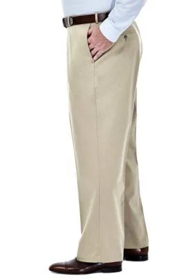Haggar Khaki Big & Tall Premium No Iron Classic Fit Flat Front Pants