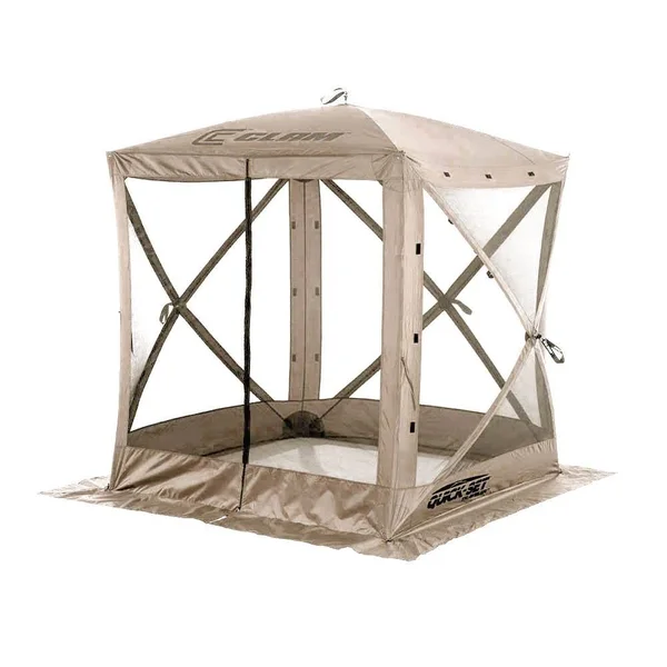Clam Quick-Set Traveler Portable Outdoor Screened Canopy Shelter Tan 2 Pack