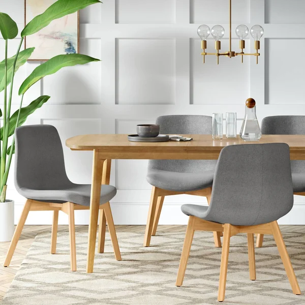 Set of 2 Dixon Wood Leg Dining Chairs Gray - Project 62