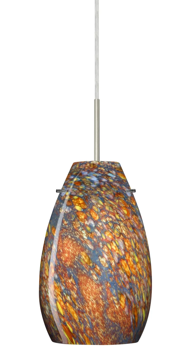 Besa Lighting 1JT-4126CE-SN Pera Mini Pendant Light, Satin Nickel