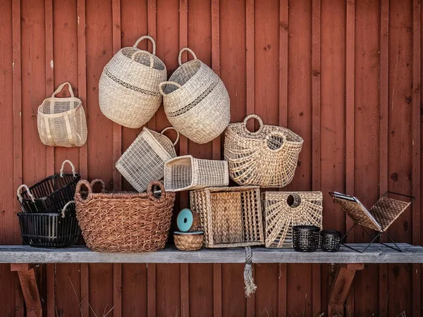 IKEA - LUSTIGKURRE Basket, brown/nipa Palm, 22絰22 絰15 ¾