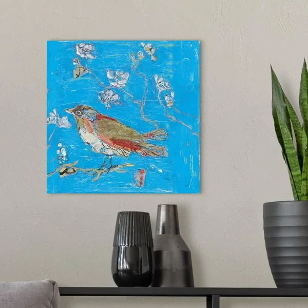 Blue Bird - Canvas Wall Art, 16x16, Great Big Canvas