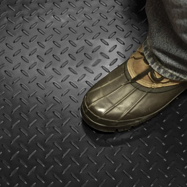 Resilia - Black Plastic Floor Runner/Protector - Embossed Diamond Plate Pattern, (27 Inches Wide x 25 Feet Long)