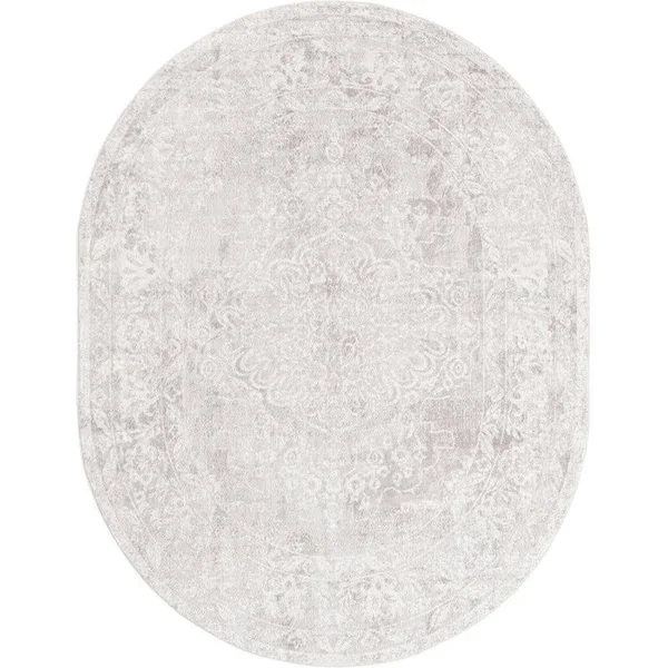 Oxford 8x10 Oval Gray Area Rug