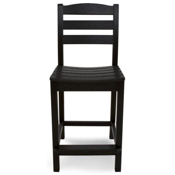 Polywood La Casa Café Counter Side Chair, Black