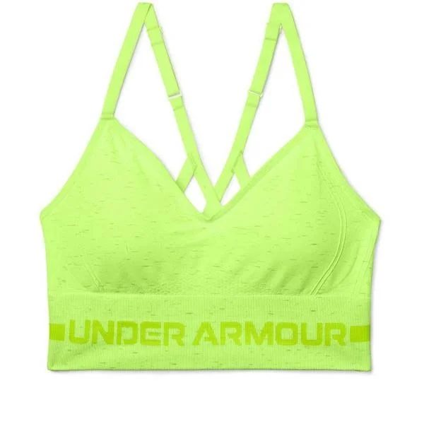 Under Armour Women's Seamless Low Long Heather Sports Bra - Green, Xs