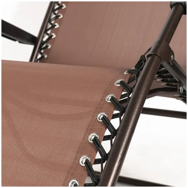 Belleze Case of (2) XL Oversized Zero Gravity Chairs Foldable Recliner Lounge Padded with Pillow Drink Cup Holder - Brown