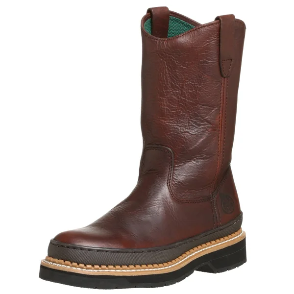 Men's Brown Georgia Giant Wellington Pull-On Work Boot Size 10