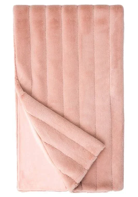 Fabulous Furs Posh Faux Fur Throw, Blush