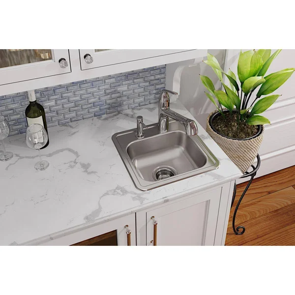 Elkay D115163 Dayton 15x22 Stainless Steel Bar Sink, Single Bowl, Satin