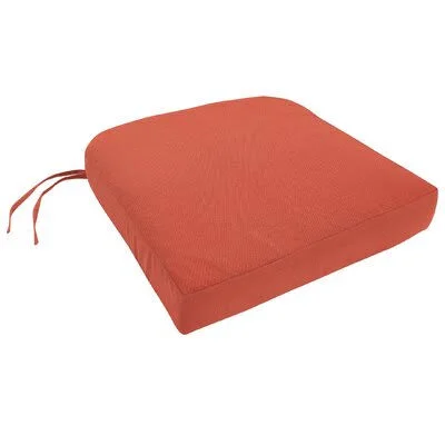 Knife Edge Indoor/Outdoor Sunbrella Dining Chair Cushion Highland Dunes Fabric: Canvas Melon, Size: 3.5x22 H x 19x22 W x 17x22 D