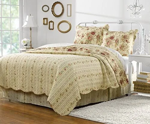 Greenland Home Antique Rose Twin Quilt Set