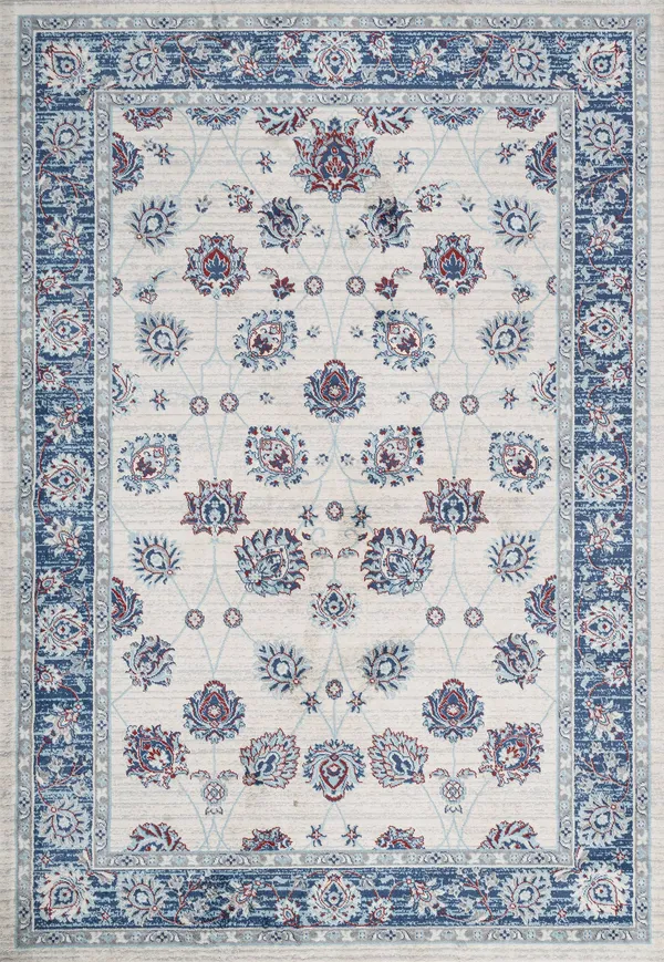 Jonathan Y Modern Cream/Navy 3 ft. x 5 ft. Persian Vintage Moroccan Traditional Area Rug