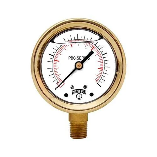 Winters, PBC719, 4x22 Brass Case Pressure Gauges, 1/2