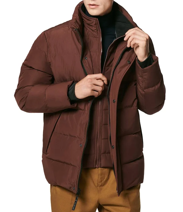 Marc New York Stratus Long-Sleeve Hooded Down-Filled Jacket - L