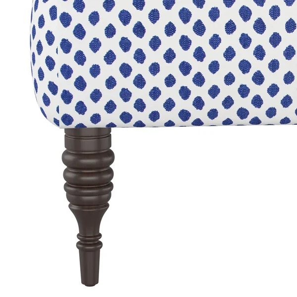 Contemporary White and Blue Upholstered Accent Chair