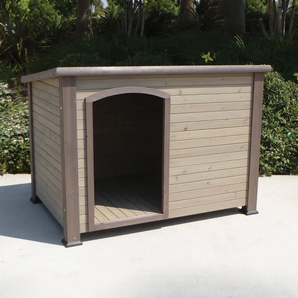 Precision Extreme Outback Log Cabin Dog House, Grey, S