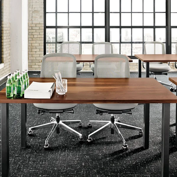 Room & Board - Modern Parsons Leg 36W 36D Square Table w/ 1.5x22 Leg, Sugarberry Top w/ Mineral Base
