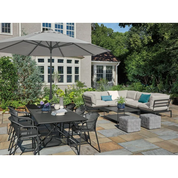 Room & Board - Modern Slim Outdoor Coffee Table 22D 46W 16H in Slate Grey Blue