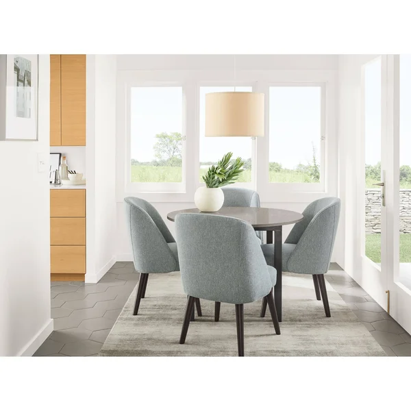 Room & Board, Modern Cora Side Chair in Tatum Salt w/ Charcoal Legs Black - Performance Fabric