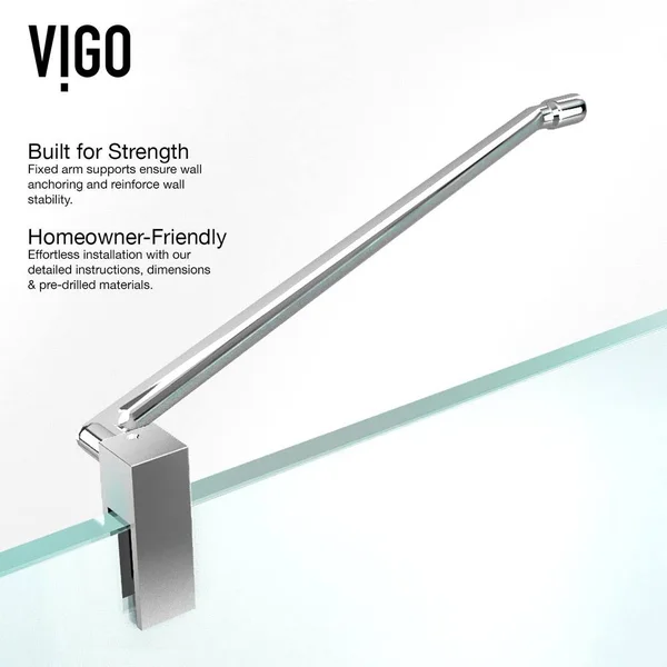 VIGO Monteray 32 x 40 Frameless .375-in. Clear Glass/Chrome Hardware Shower Enclosure
