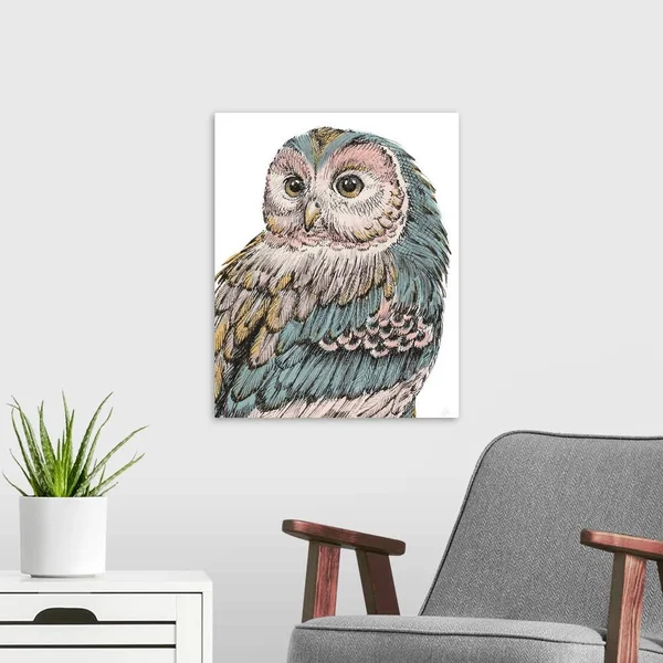 Beautiful Owls I Pastel - Canvas Wall Art, 16x20, Great Big Canvas