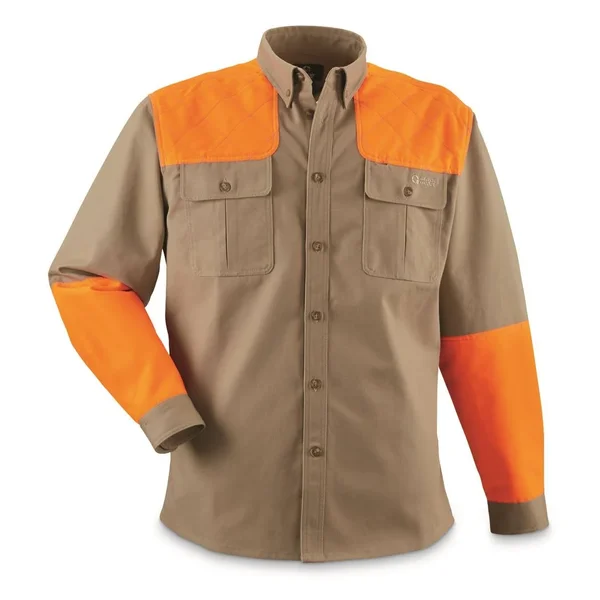 Guide Gear Men's Long Sleeve Shooting Shirt - Size: Medium, Desert/Blaze