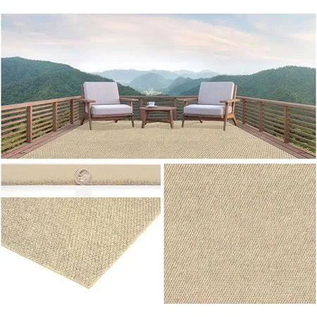 3'x5' Soft Indoor/Outdoor Hobnail Style Area Rugs. Lightweight and Flexible for Easy Cleaning and Transport (Color: Ivory), Size