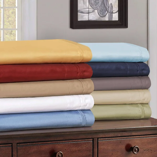 Superior Egyptian Cotton 1000 Thread Count Solid Sheet Set King-Ivory