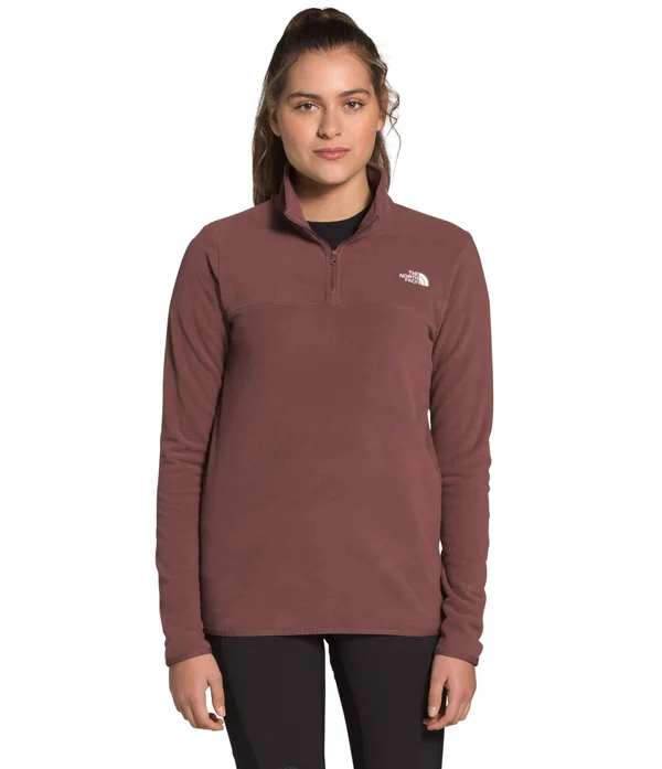 The North Face Women's TKA Glacier 1/4 Zip Pullover, XXL, Marron Purple