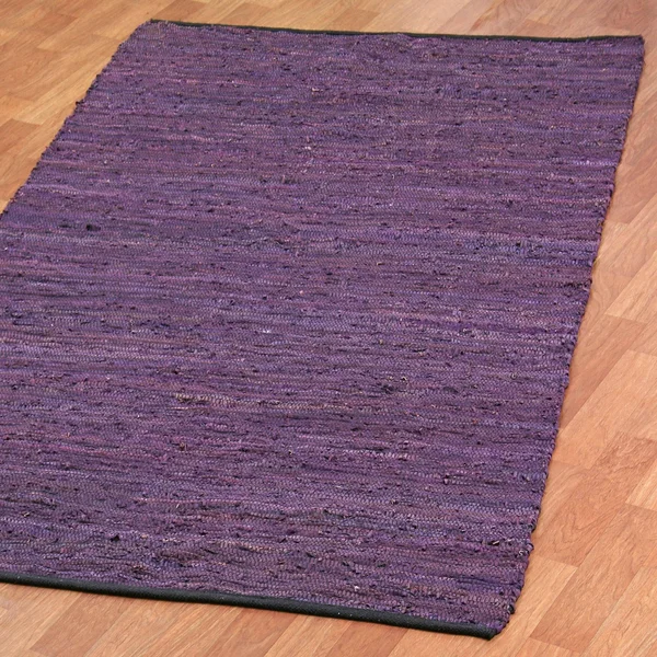 Matador Purple Leather Chindi Rug St. Croix Rug Size: 9& x 12&