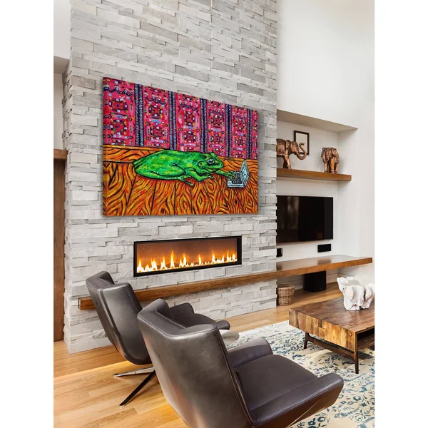Marmont Hill - Handmade Frog Computer Print on Wrapped Canvas 30 x 20