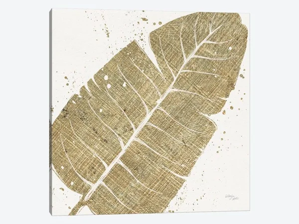 Wellington Studio Paintings Canvas Art Prints - Gold Leaves IV ( Floral & Botanical > Tree Art > Leaves > Tropic