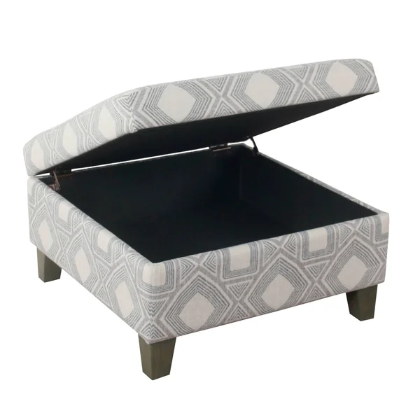 HomePop Luxury 28 inch Square Storage Ottoman