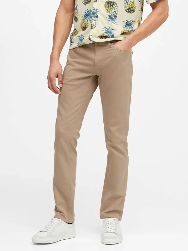 Banana Republic Men's Skinny Traveler Pant Khaki Tall Size 36W 36L