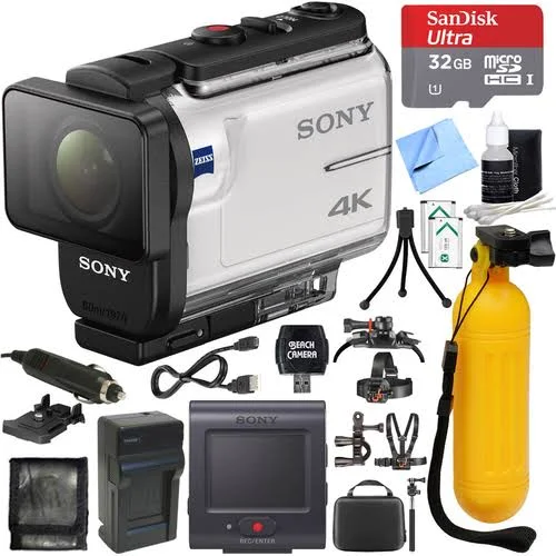 Sony FDR-X3000R 4K Action Camera with Live View Remote + Outdoor Action Kit & Accessory Bundle