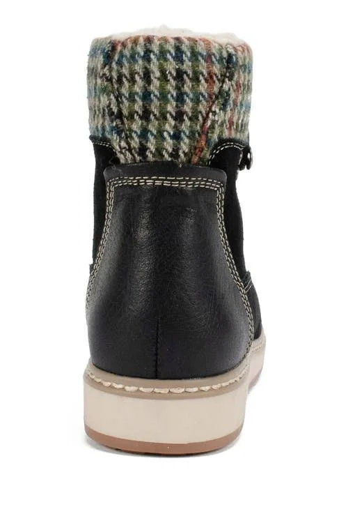 White Mountain Women's Theo Winter Bootie, Black Suede