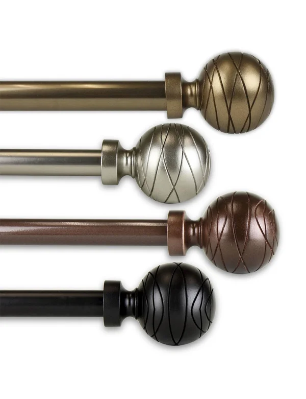 Rod Desyne Arman 13/16x22 Curtain Rod Extends - Antique Brass