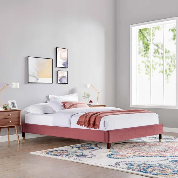 Modway Harlow Full Performance Velvet Platform Bed Frame - Teal