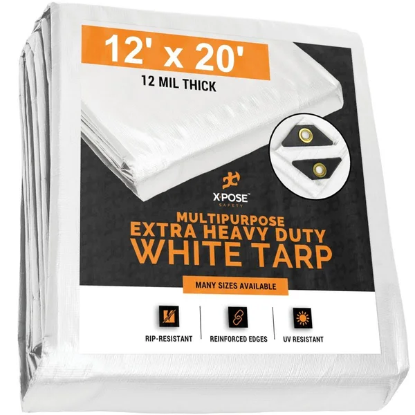 Tarps Wholesaler Extra Heavy Duty White Tarps 12& x 20&