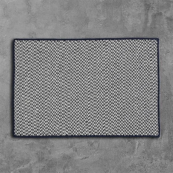 Colonial Mills Outdoor Houndstooth Tweed Area Rug - Navy: 2-ft x 4-ft