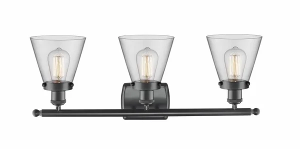 Innovations Lighting-Small Cone 3 Light Bath Vanity Light-916-3W-SN-G62