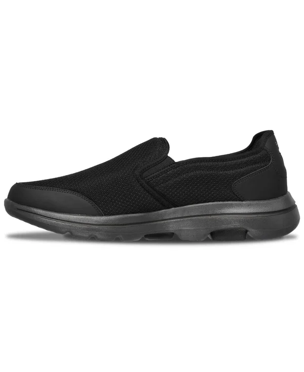 Skechers Men's GOwalk 5 Delco Slip on Sneaker, Black/Charcoal
