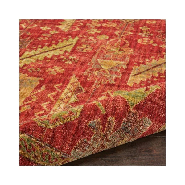 Nourison Jewel JEL04 5&3x22 x 7&5x22 Red Area Rug
