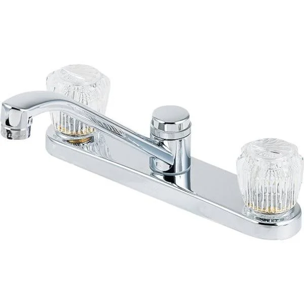 Delta 2402LF Classic Chrome Two Handle Kitchen Faucet with Spray