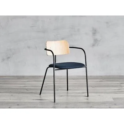 Northwest Hills Side Chair 17 Stories Upholstery Color: Gray - Frame Color: Natural, Leg Color: Matte Black