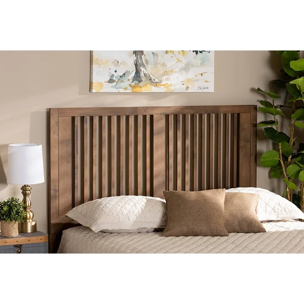 Baxton Studio Harena Modern and Contemporary Transitional Ash Walnut Finished Wood Full Size Headboard
